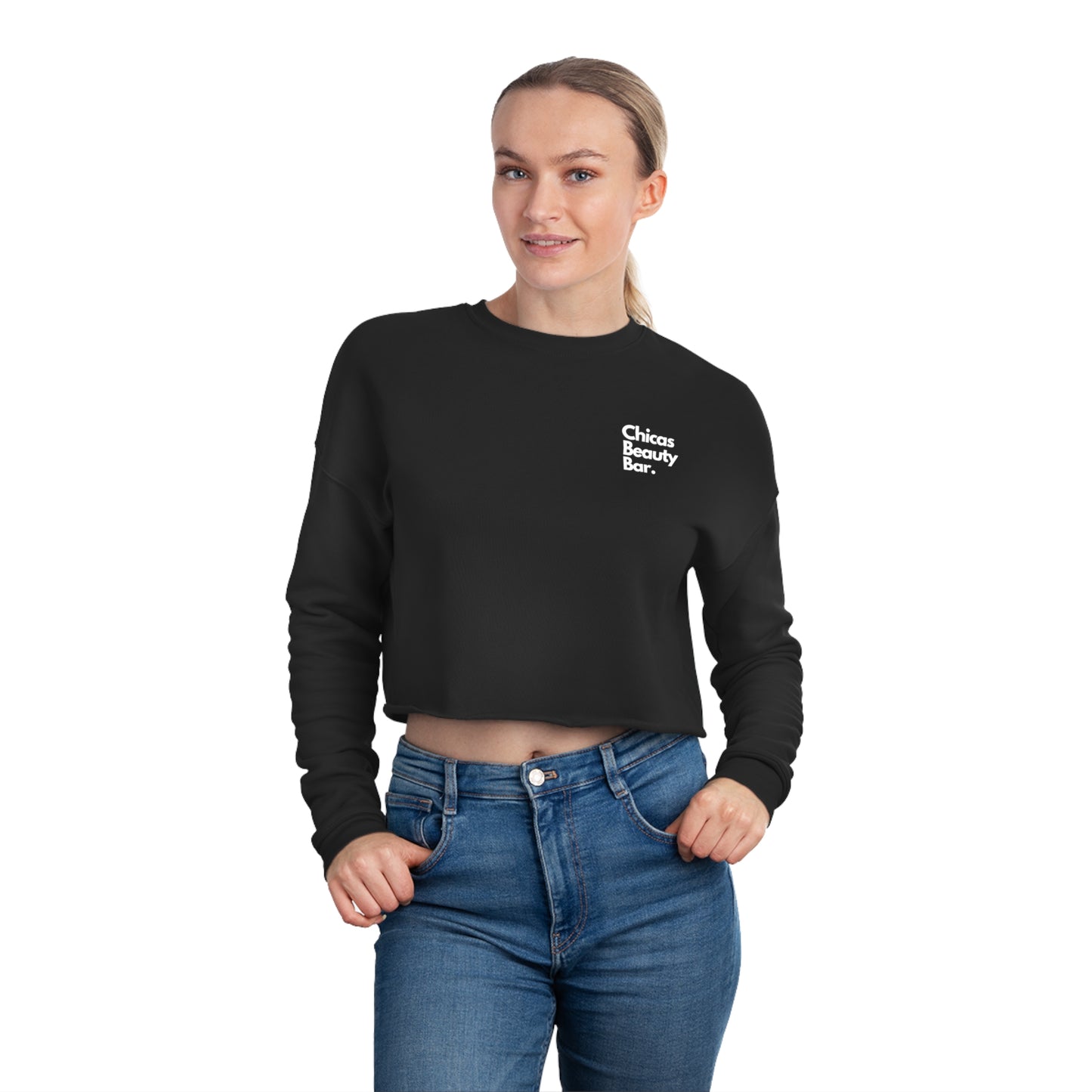 Chicas Beauty Bar. Women's Cropped Sweatshirt